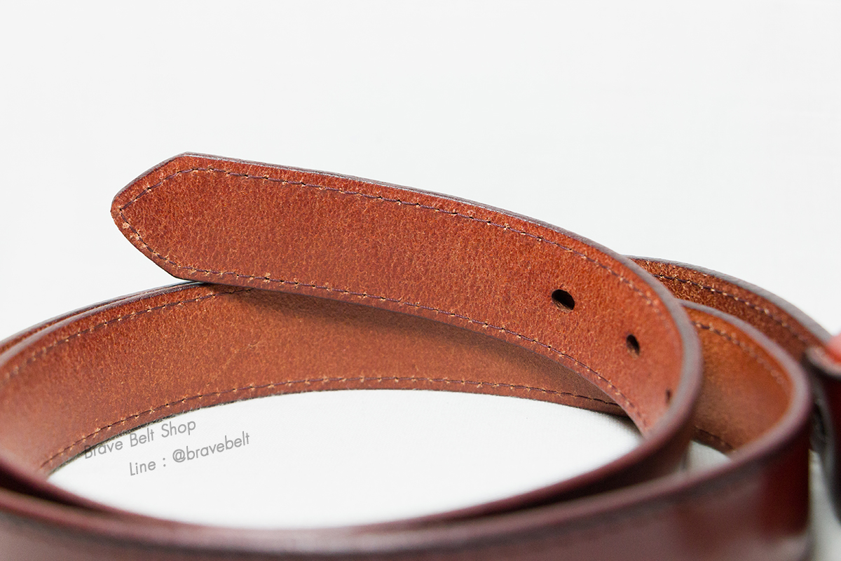 เข็มขัดหนังแท้ผู้หญิง สีเลือดหมู กว้าง 2 ซม