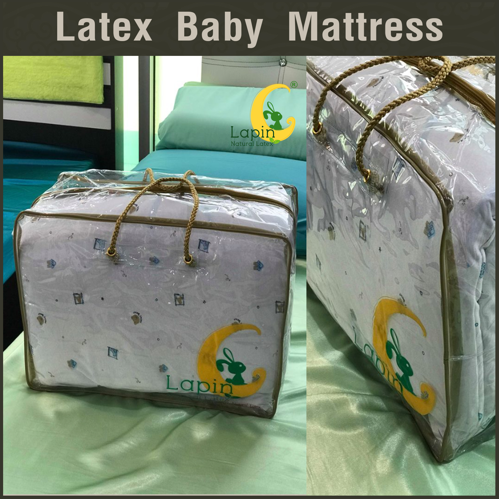 ที่นอนเด็กอ่อนยางพาราแท้ *ผ่านมาตรฐาน (ลายหมี)