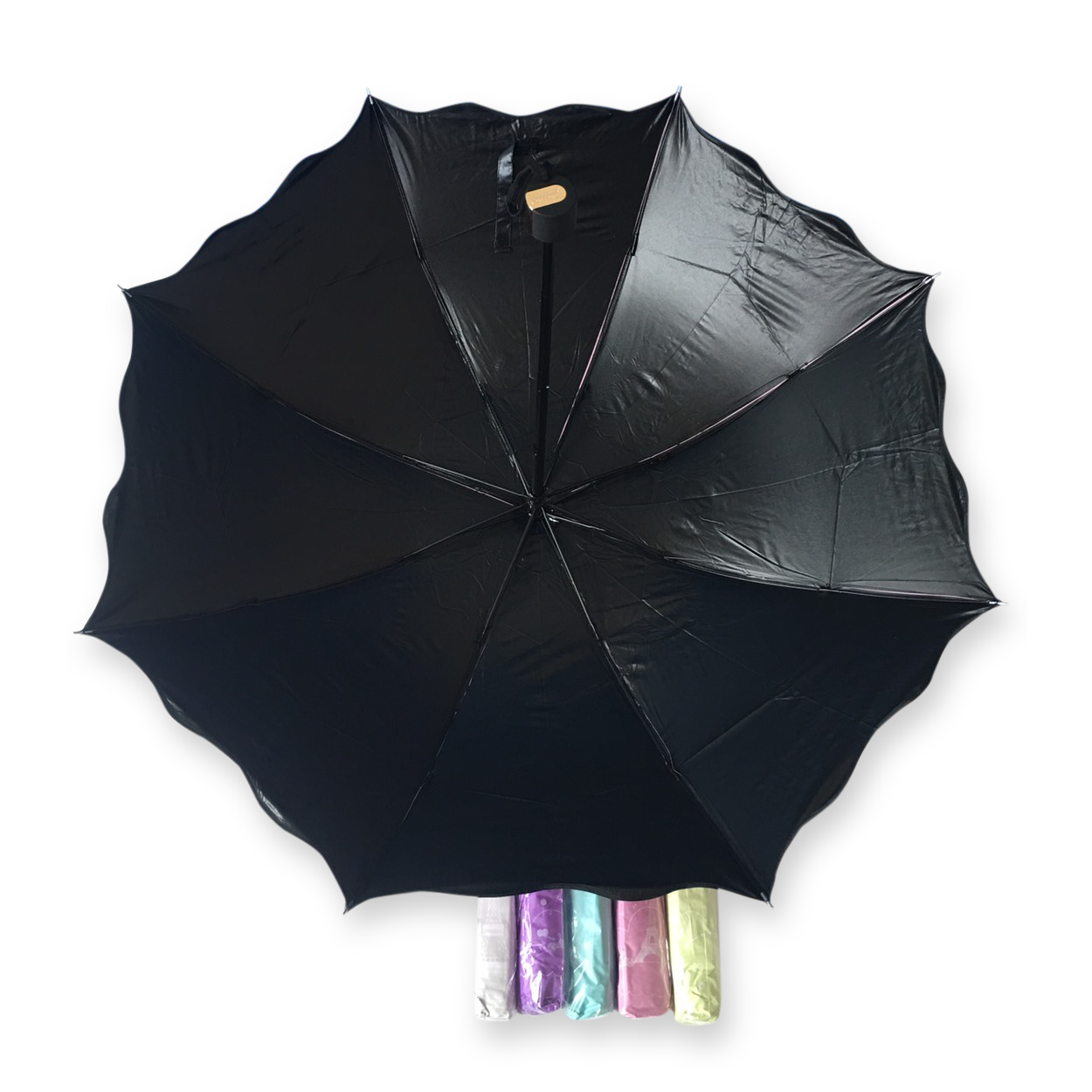 ร่มโค้งแฟชั่น24นิ้วยูวีสีดำ รหัส 1617-1
