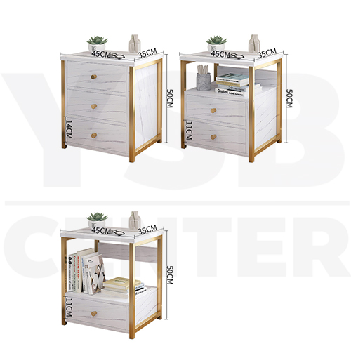 โต๊ะข้างเตียง ตู้ข้างเตียง ชั้นวางของข้างเตียง โต๊ะอเนกประสงค์ เฟอร์นิเจอร์ห้องนอน 3 ชั้น แบบ 3 ลิ้นชัก