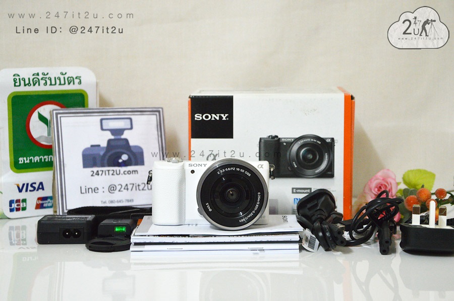 Sony A5100 พร้อมเลนส์ 16-50mm สีขาวประกันศูนย์ ถึงเดือนเมษายน 2561