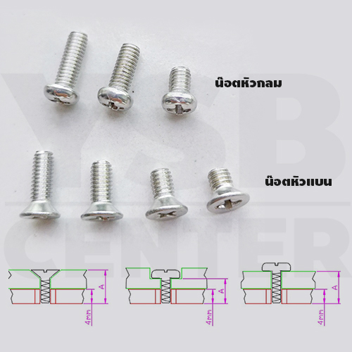 สกรูน็อต แผ่นแปะติดผนัง น็อตแบน ทรงเหลี่ยม ปรับระยะห่างได้ 29– 73 MM. (แพค 4 ชิ้น)