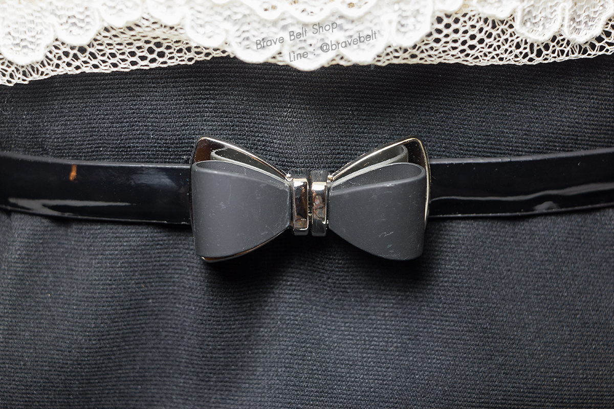 เข็มขัดปรับสายได้ ผิวเงาสวยรูปโบว์