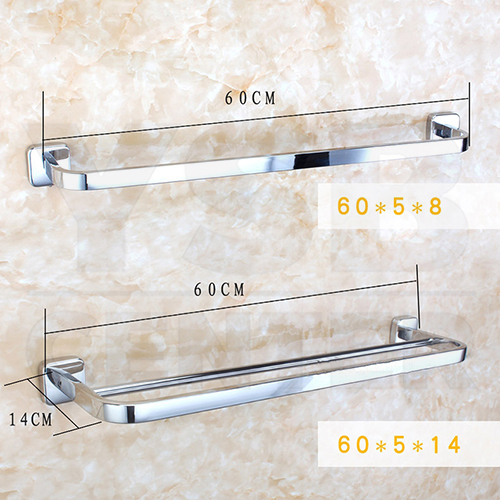 CASSA ราวแขวนผ้า สแตนเลส304 ราวคู่ ในห้องน้ำ แบบติดผนัง ท่อใหญ่ แบบเหลี่ยม ขนาด60cm. รุ่น C20-SUS304-260