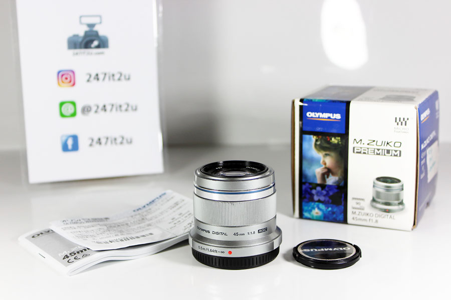 เลนส์ Olympus M. Zuiko Digital 45mm f/1.8 สี silver