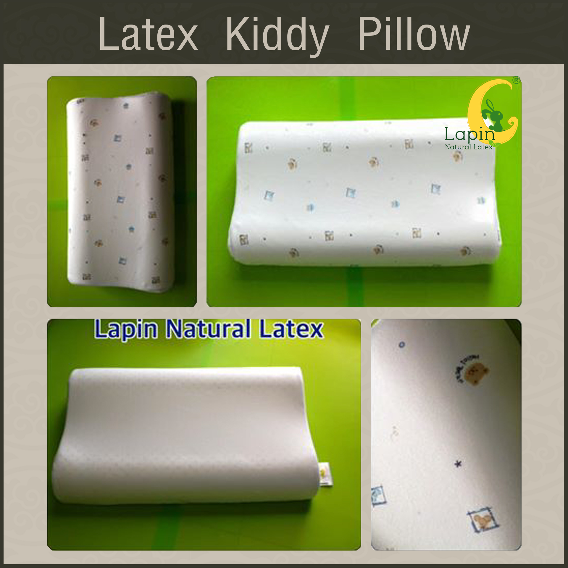Latex Kiddy Pillow หมอนยางพาราสำหรับเด็ก 3 ขวบขึ้นไป (ลายหมี)