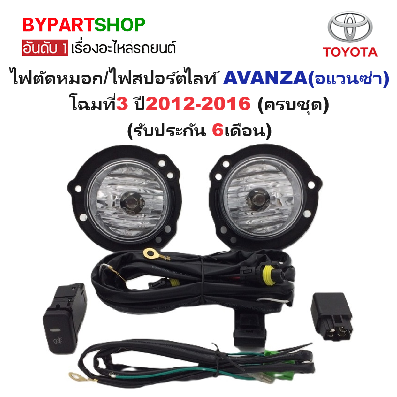 ไฟตัดหมอก/ไฟสปอร์ตไลท์ TOYOTA AVANZA(อแวนซ่า) โฉมที่3 ปี2012-2015 (ครบชุด) (รับประกัน 6เดือน)