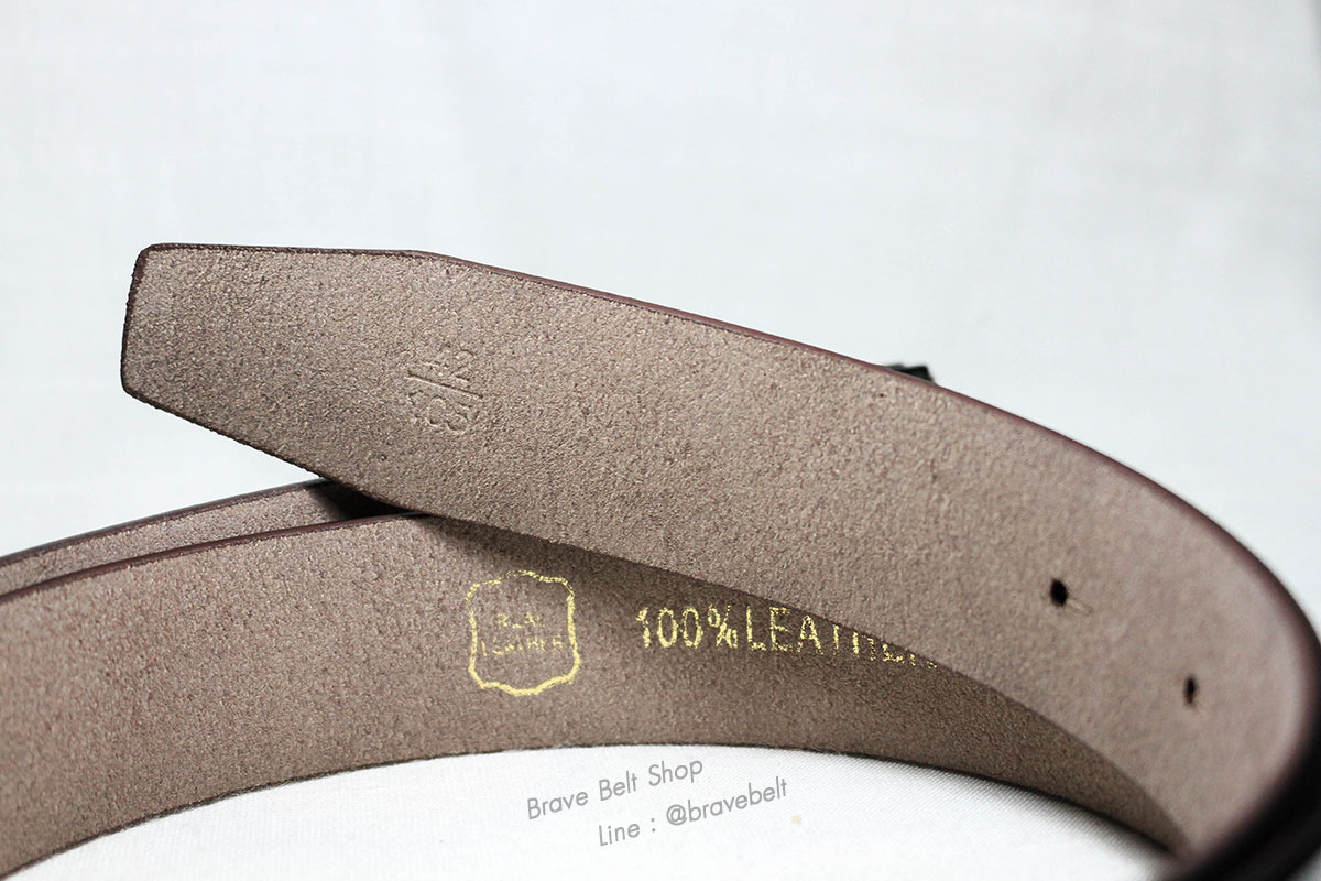 เข็มขัดหนังแท้ผู้ชายทรงเรียบ หัวทรงเหลี่ยม
