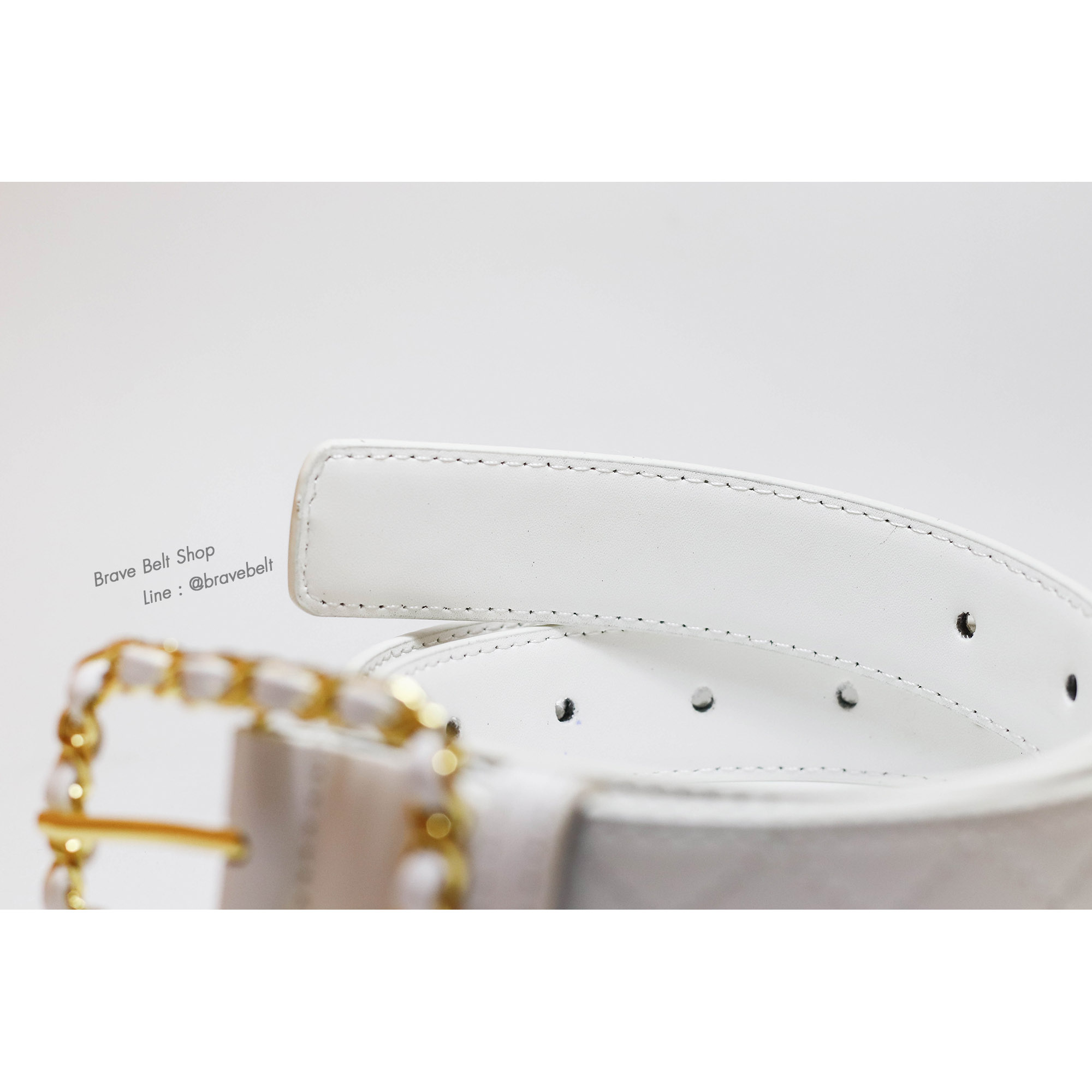 เข็มขัดหนังผู้หญิงแบบแฟชั่นหนังแท้สายเย็บสวย