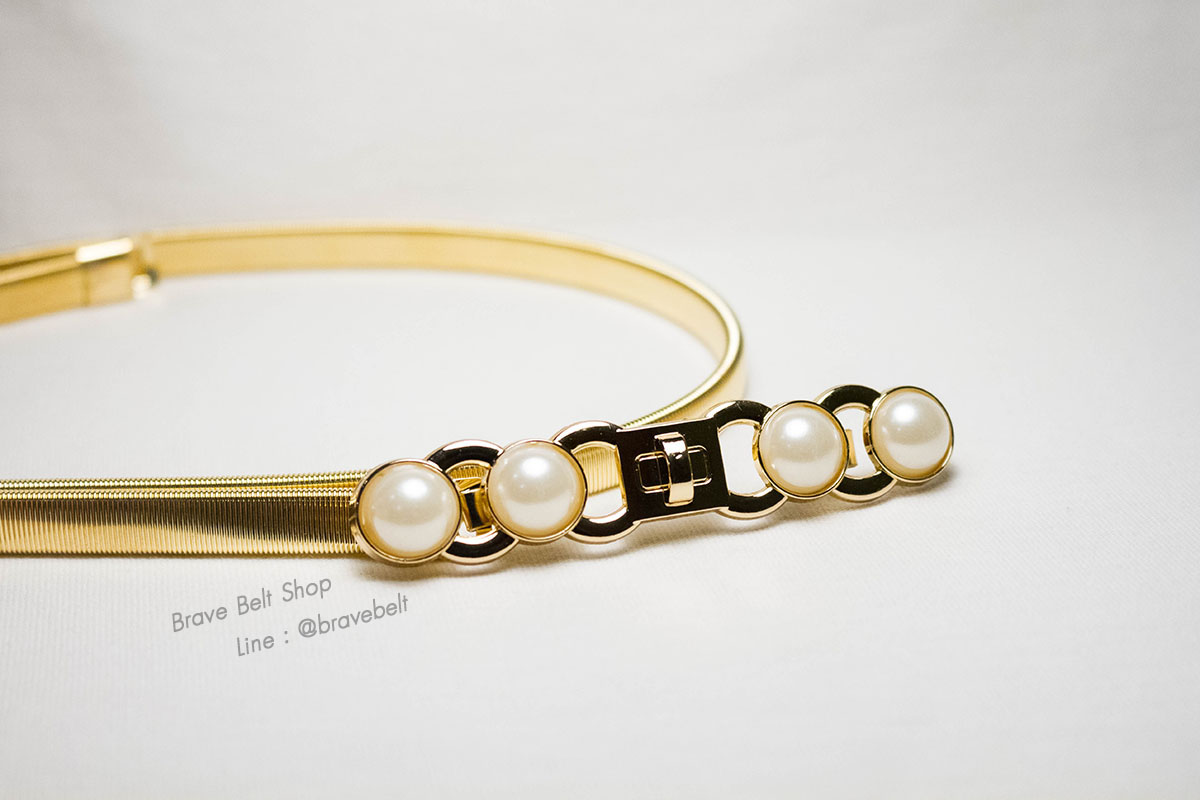 เข็มขัดสปริงไข่มุกสวยๆ