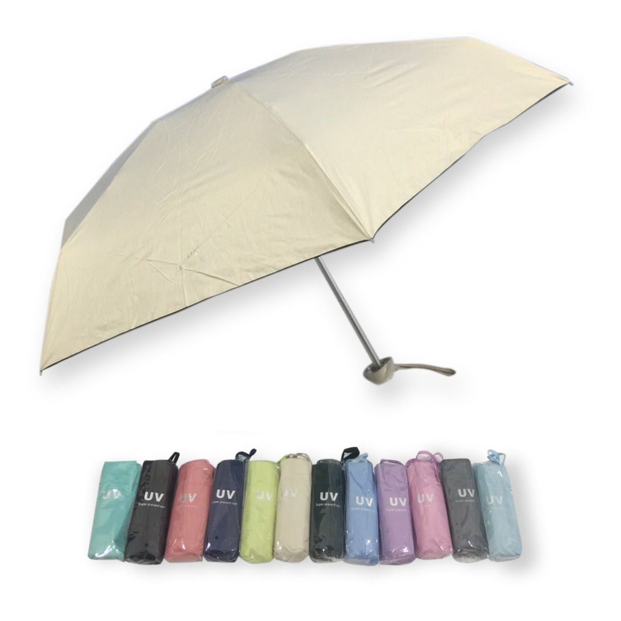 ร่มGBU5ตอนรหัส GM523ยูวีสีดำ นํ้าหนักเบา