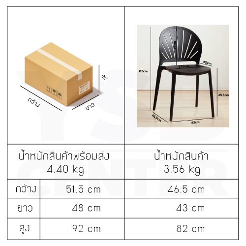 เก้าอี้พลาสติก นั่งสบาย รับน้ำหนักได้เยอะ ดีไซน์สวย สามารถซ้อนกันได้ D070 - D072