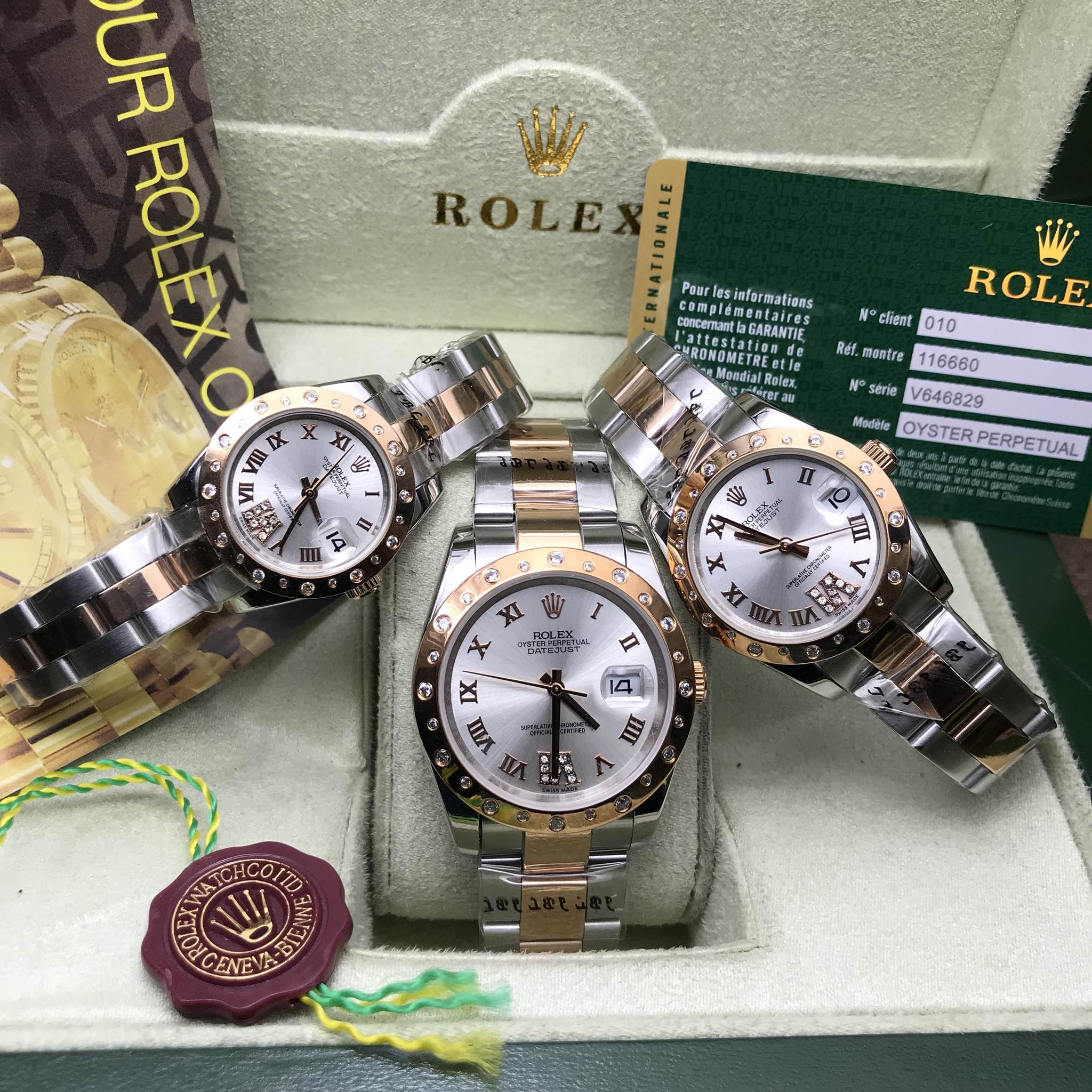 นาฬิกา Rolex รุ่น DateJust สี 2K สาย Stainless Steel 5 ข้อ งาน Mirror Swiss 3 Size