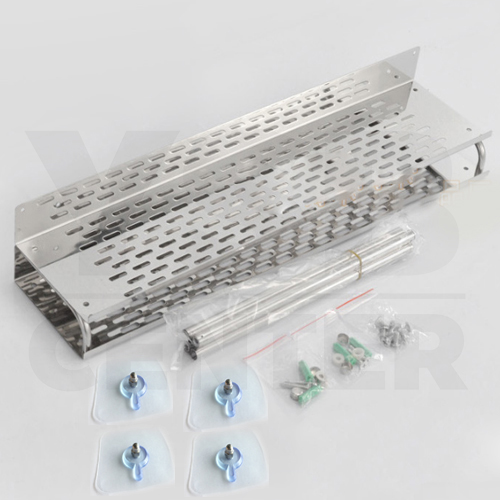 ชั้นวางของอเนกประสงค์ในห้องน้ำ 2in1 ไม่ต้องเจาะผนัง 2ชั้น สแตนเลส ยาว 40cm รุ่น C1L039-SS201-240-408