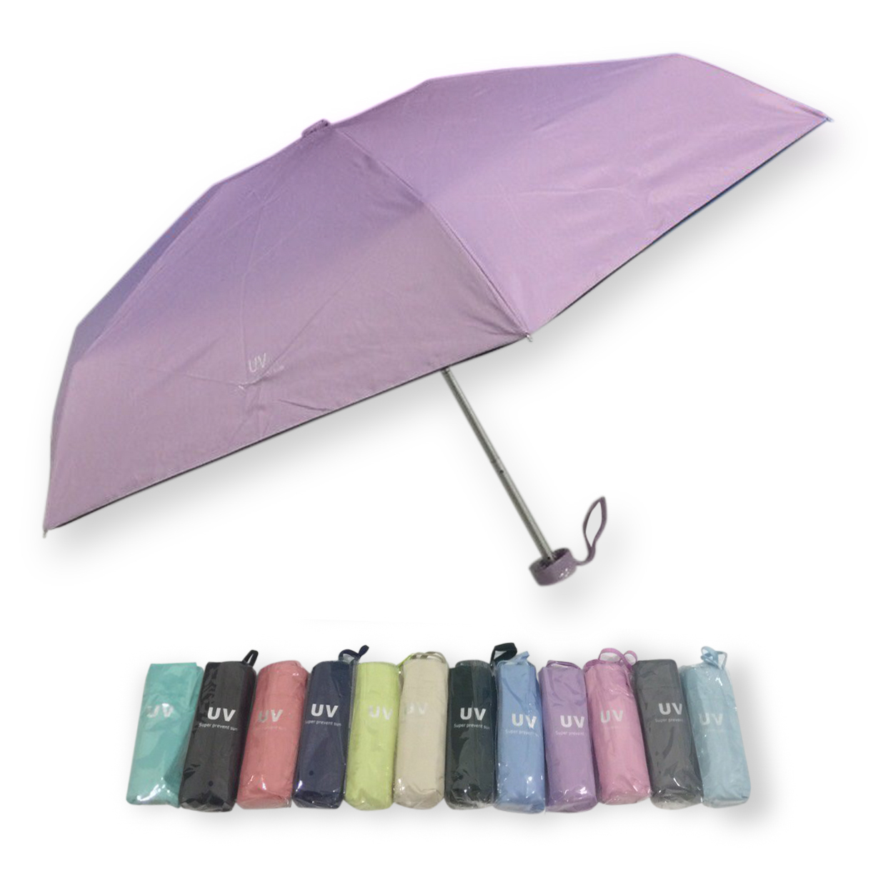 ร่มGBU5ตอนรหัส GM523ยูวีสีดำ นํ้าหนักเบา