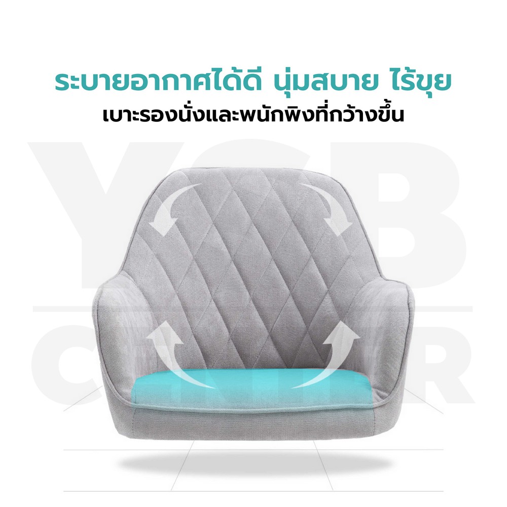 เก้าอี้ทำงาน กำมะหยี่ ขาเหล็กหุ้มลายไม้ นั่งสบายรับน้ำหนักได้ดี ลายเบาะตาราง YL0393 - YL0395