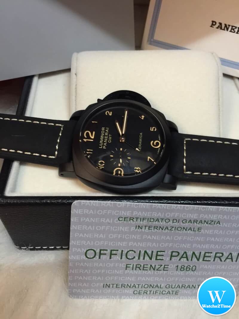 นาฬิกา Panerai Luminor GMT Pam 441 Ceramic PVD สายหนังดำแท้