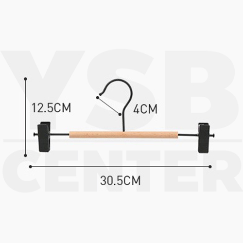 ไม้แขวน ไม้แขวนหนีบกางเกง กระโปรง ไม้แขวนเสื้อแบบหนีบ แพค 5 ชิ้น