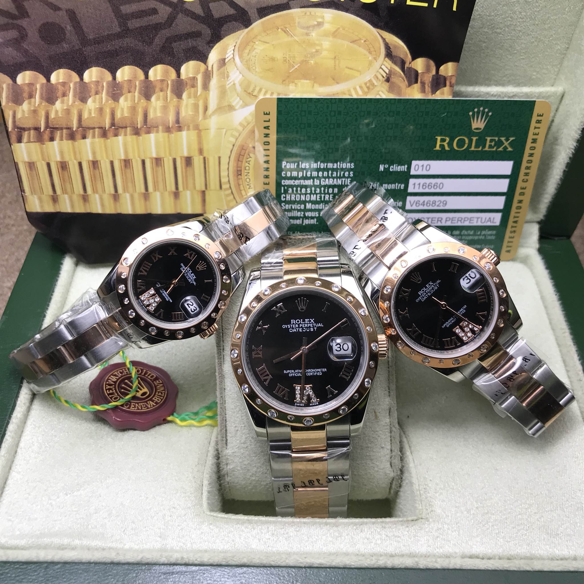 นาฬิกา Rolex รุ่น DateJust สี 2K สาย Stainless Steel 5 ข้อ งาน Mirror Swiss 3 Size