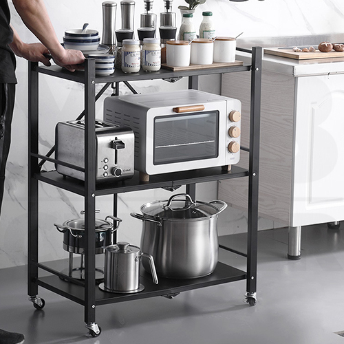 ชั้นวาง สแตนเลสแท้ ชั้นวางพับเก็บได้ ประหยัดพืนที่ พร้อมล้อเลื่อน อุปกรณ์จัดเก็บ