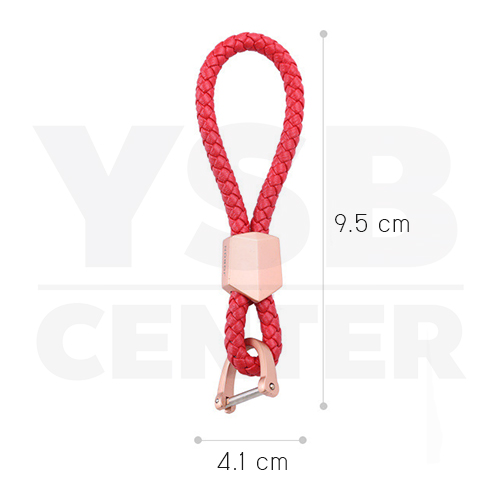 JOBON พวงกุญแจ พวงกุญแจรถยนต์ เกรดพรีเมี่ยม หนังแท้ ถักด้วยมือ มาพร้อมตัวล็อค รูปทรงตัวยู