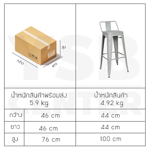 เก้าอี้บาร์ เก้าอี้ทรงสูง เก้าอี้บาร์สตูล เก้าอี้เคาร์เตอร์ พนักพิง โมเดิร์นสไตล์