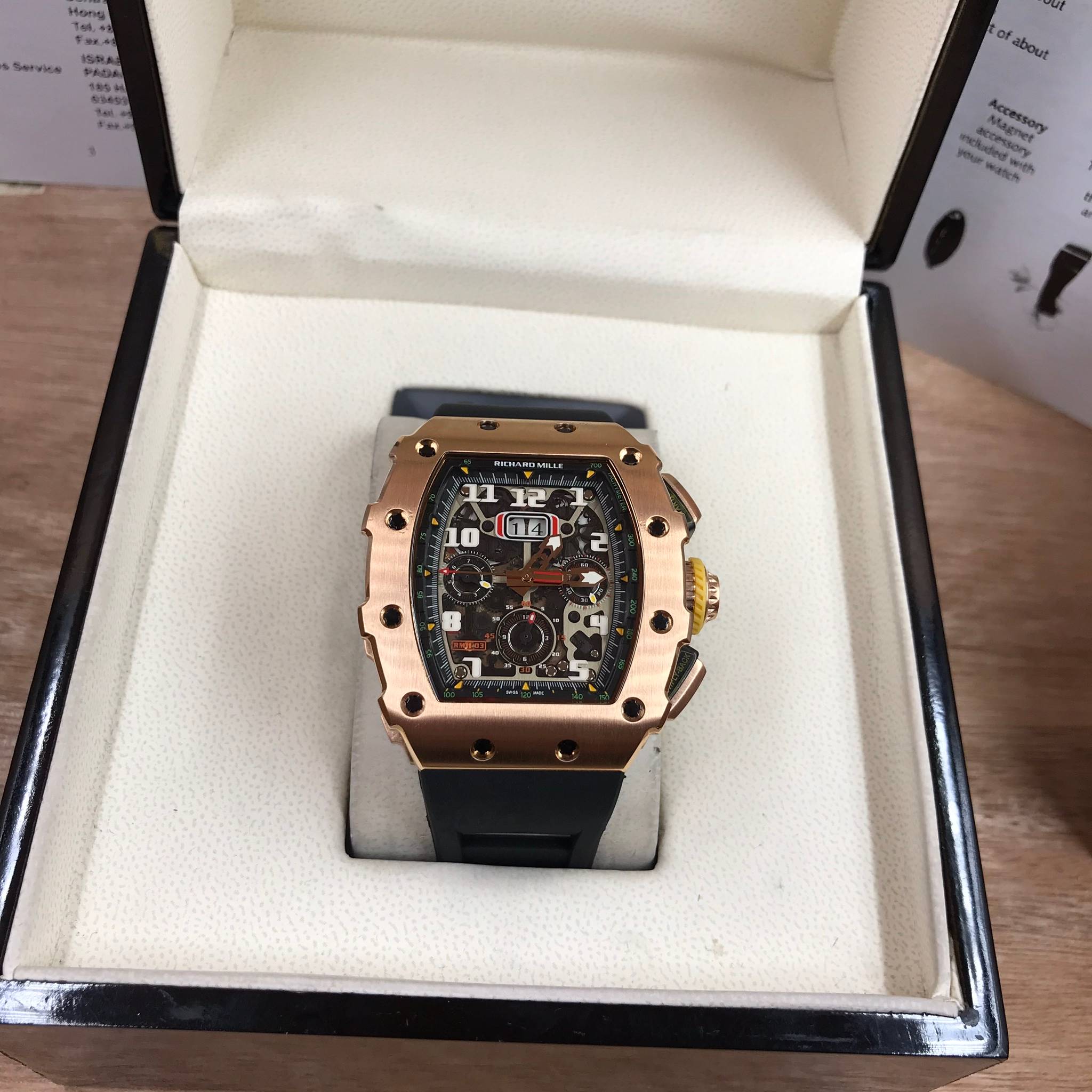 นาฬิกา Richard Mille RM11-03 Pink Black - งานเกรด Mirror Swiss