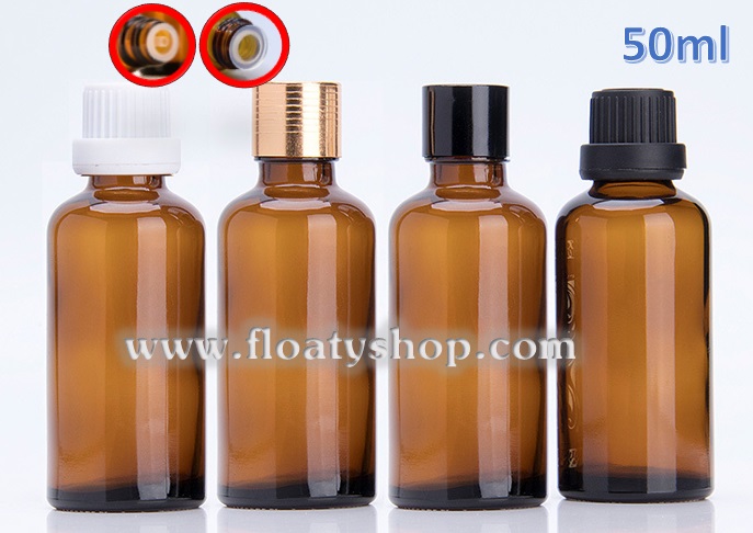 50ml ขวดแก้วสีชาใส