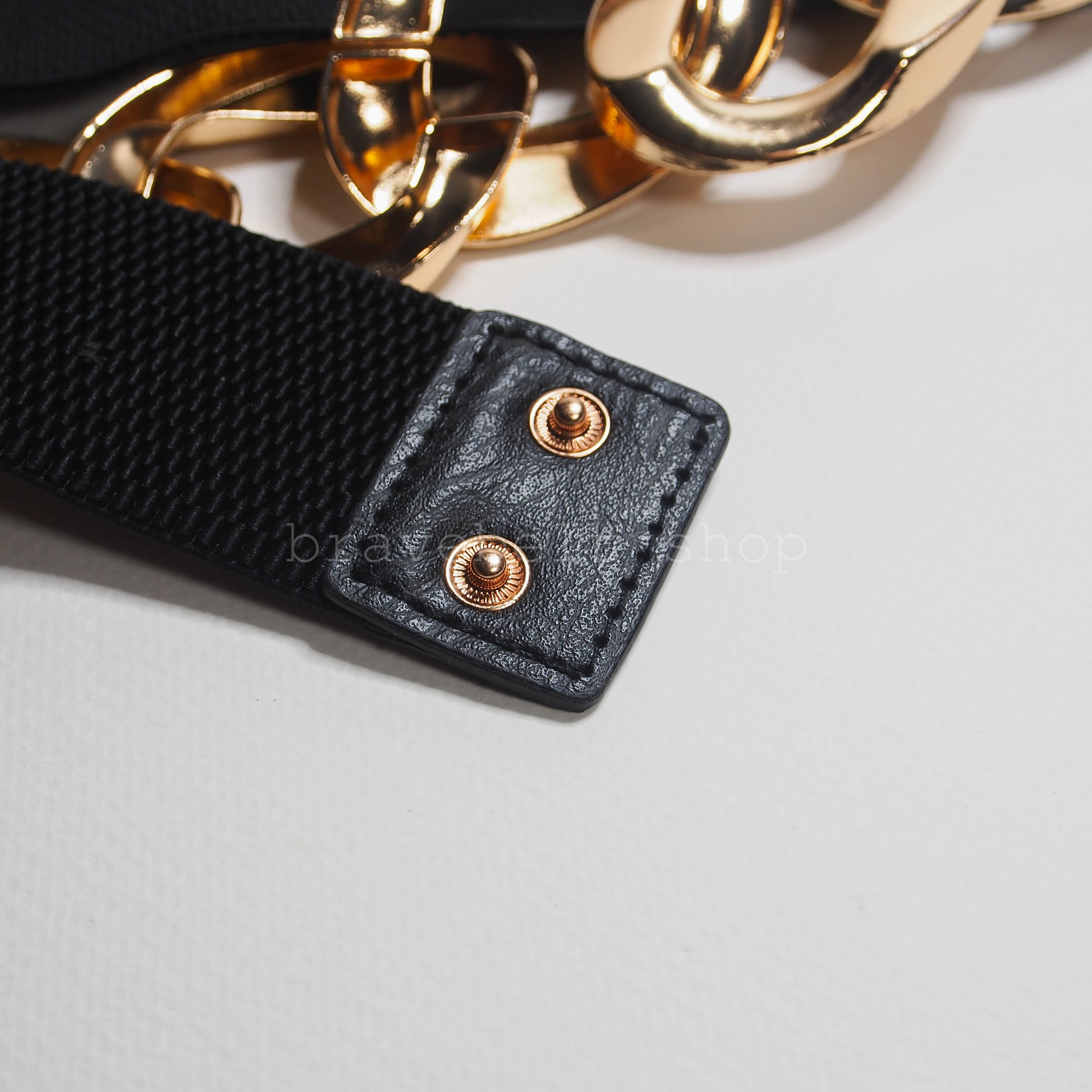 เข็มขัดผู้หญิงแบบฟรีไซต์ ปรับขนาดตามเอว หัวเข็มขัดทรงสวยโซ่