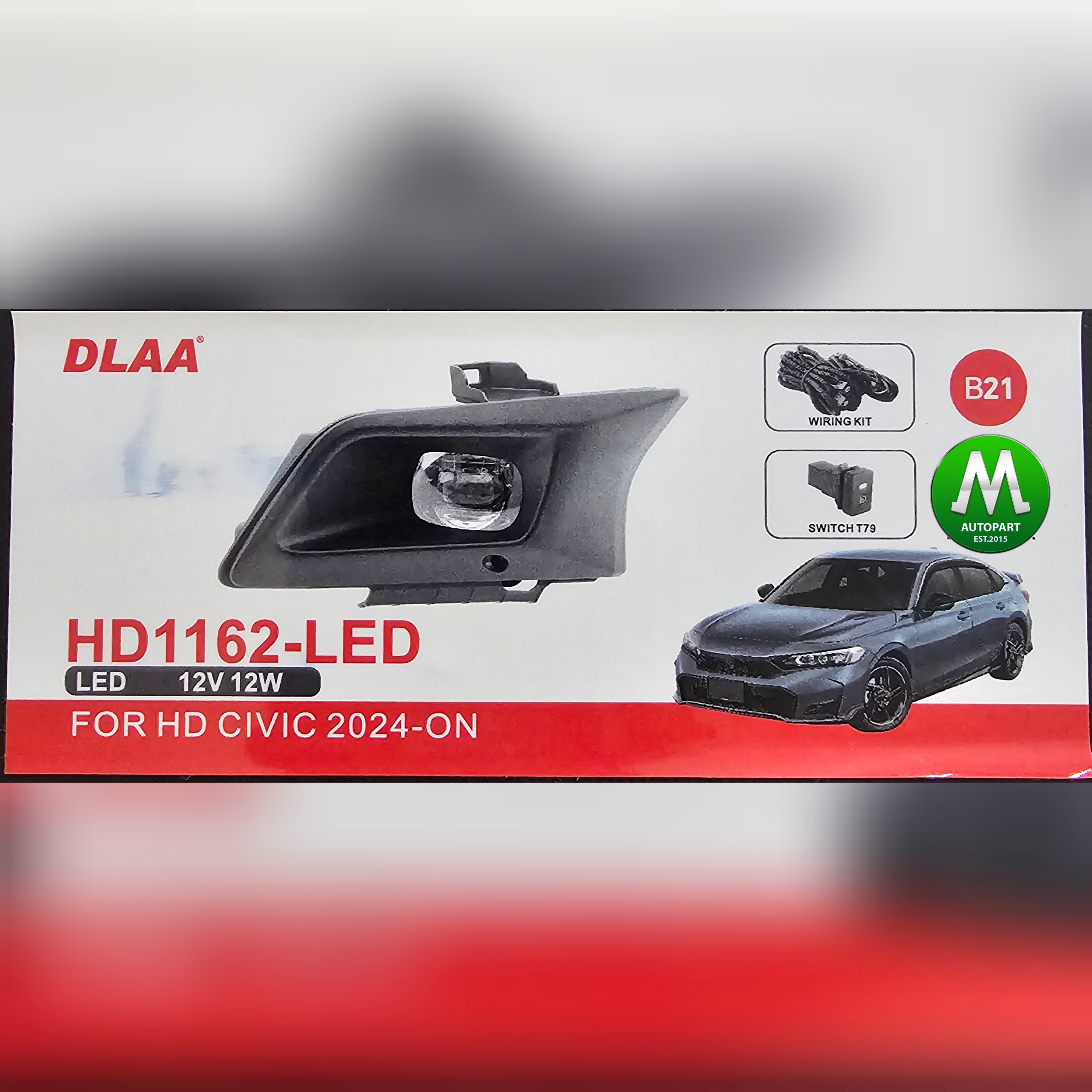 ไฟตัดหมอก HONDA CIVIC 2024 2025 โคม LED ฮอนด้า ซีวิค ไฟสปอร์ตไลท์ รับประกันสินค้า 3 เดือน