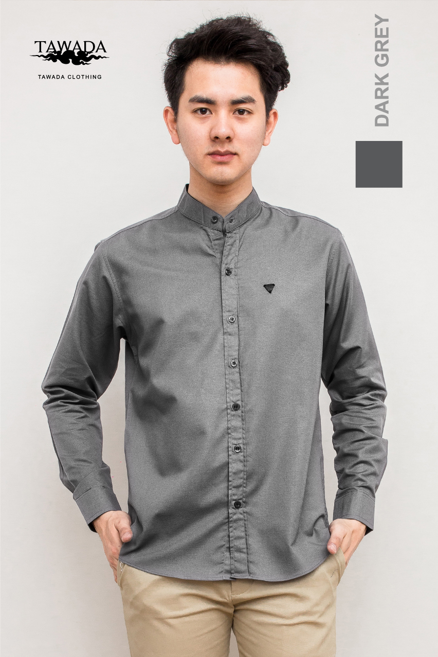 mandarin collar_Dark Grey _สีเทาเข้ม