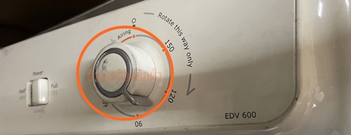 KNOB TIMER ลูกบิดพลาสติกตั้งโปรแกรม เครื่องอบผ้า Electrolux รุ่น EDV600 *มือสอง*