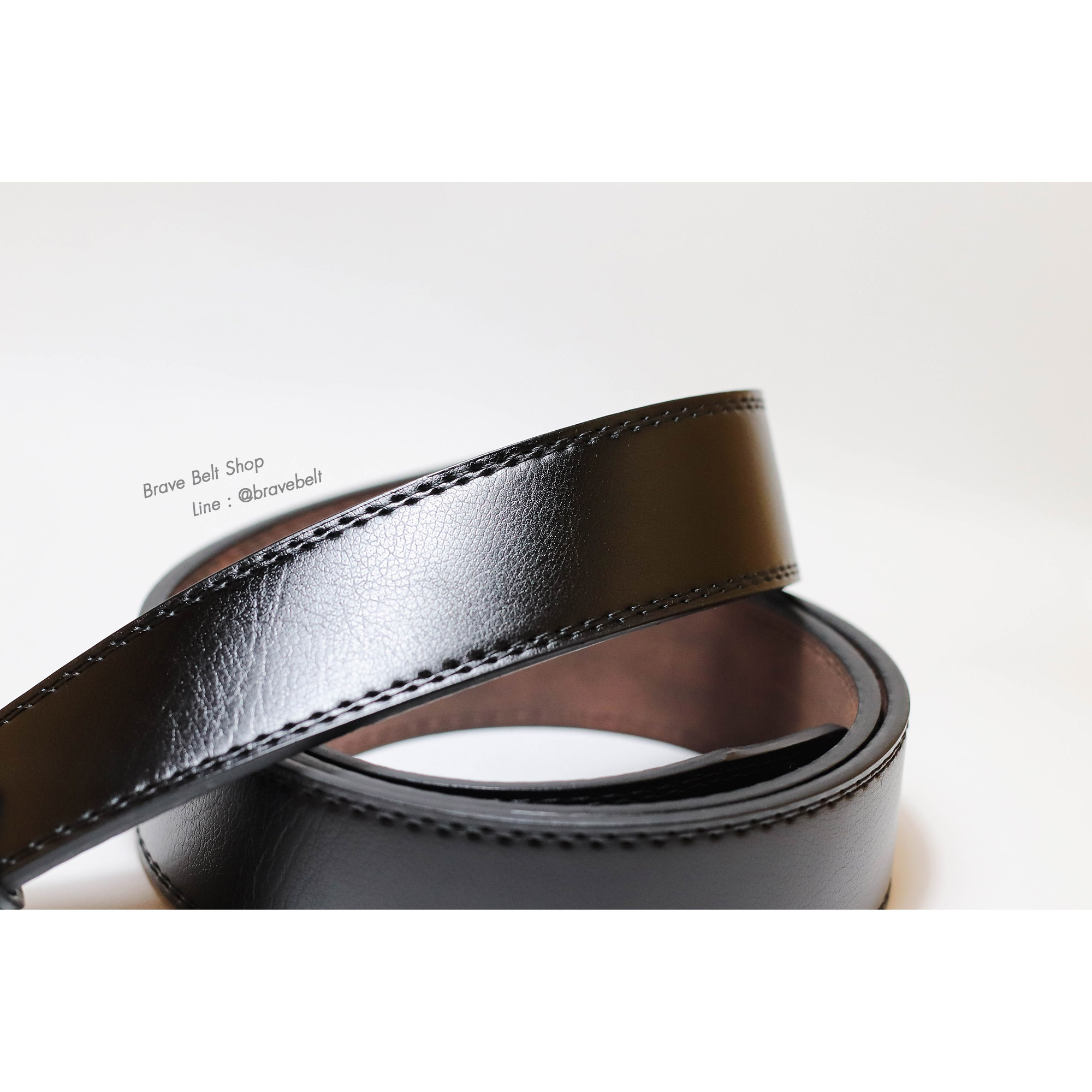 เข็มขัดผู้ชายอ้วนยาว 44 นิ้ว สายหนังดำ