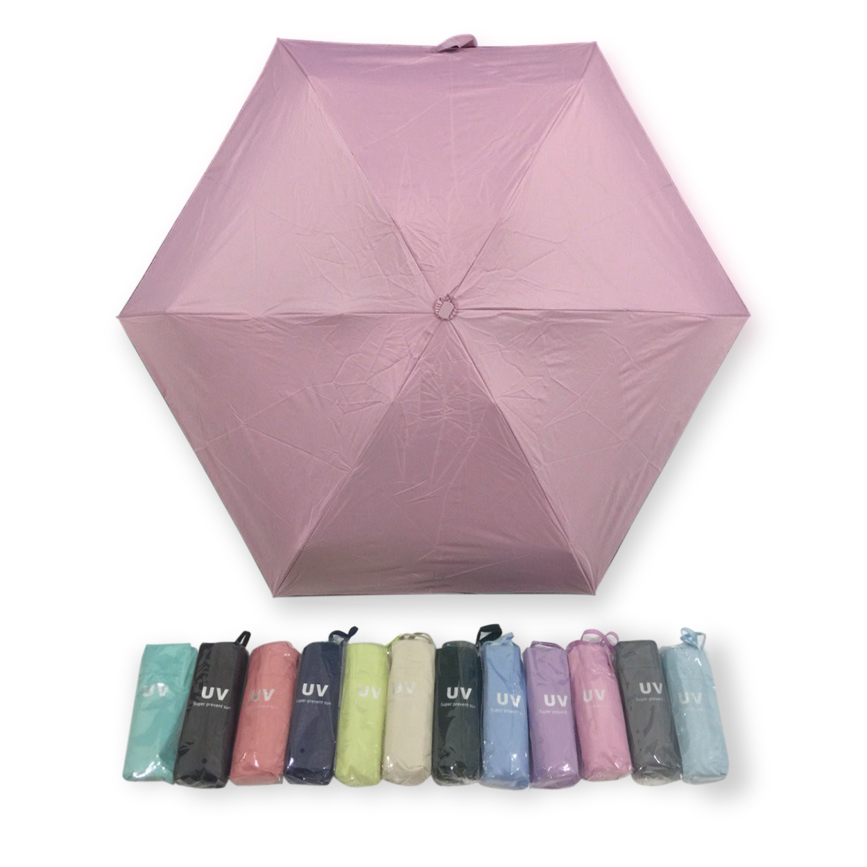 ร่มGBU5ตอนรหัส GM523ยูวีสีดำ นํ้าหนักเบา