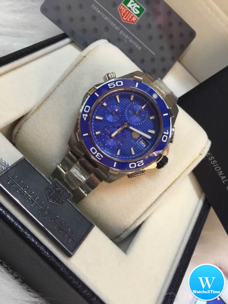 นาฬิกา Tag Aquaracer Aquaracer 500 Meter 16 Chorono หน้านํ้าเงินเข้ม