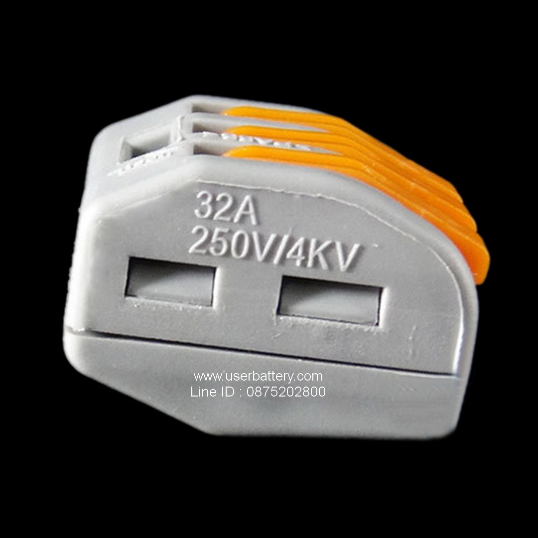 ขั้วต่อสายไฟ 3 ทาง 222- 413 สีเทา-ส้ม 10 ตัวต่อแพ็ค