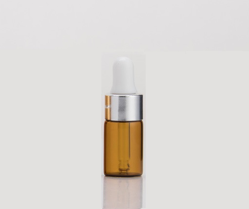 3ml ขวดแก้วสีชา ดรอปเปอร์