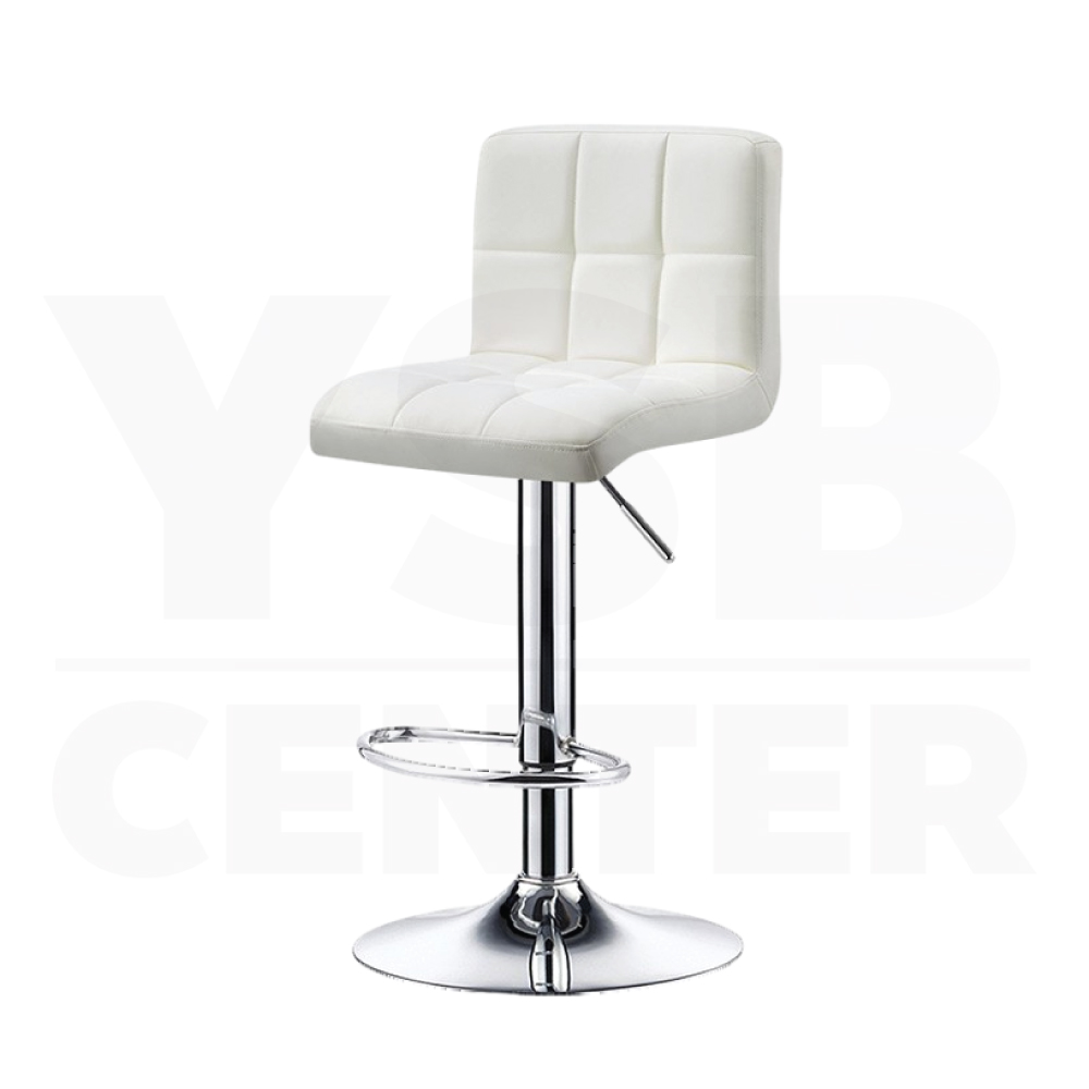 เก้าอี้ เบาะหนังPU โครงสร้างทำจากเหล็กชุบสีกันสนิม ปรับระดับได้