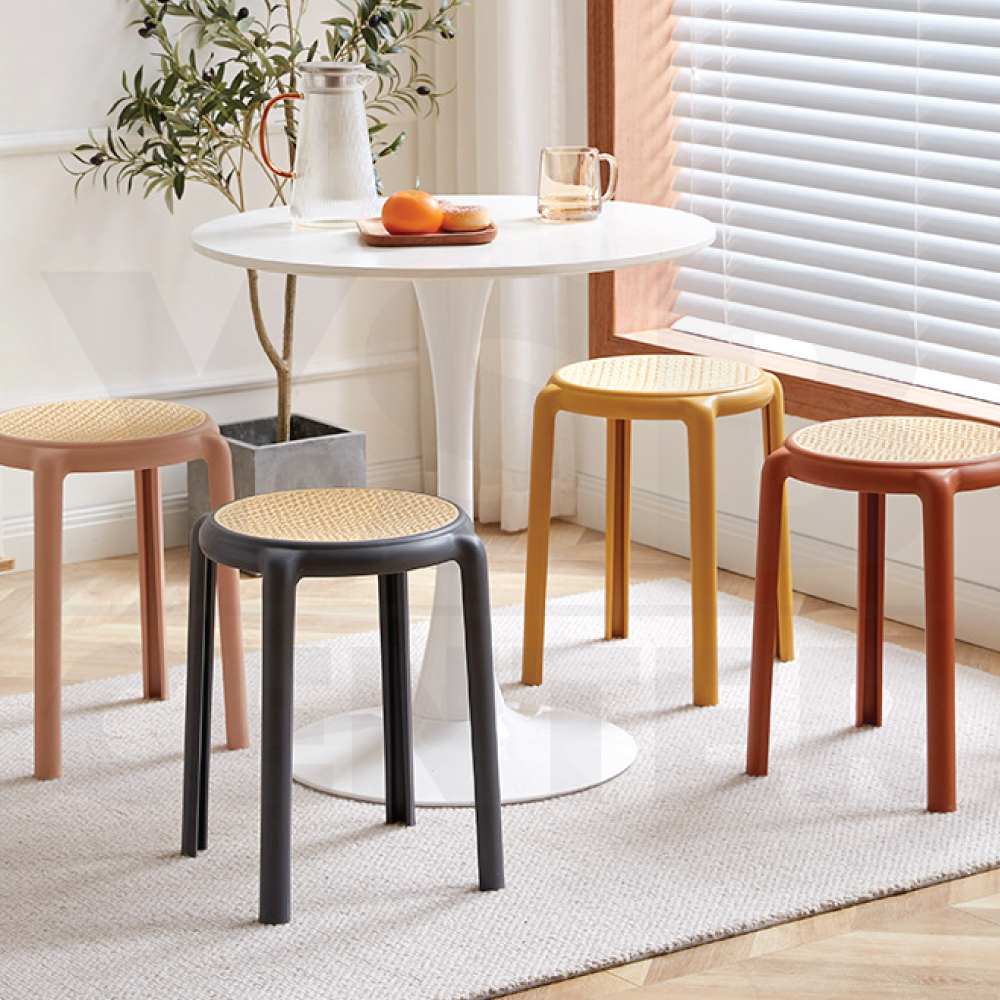 เก้าอี้พลาสติก หวายเทียม คาแฟ่ ร้านอาหาร สไตล์โมเดิร์น F1C0102 - F1C0106