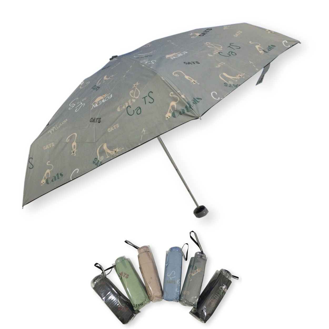 ร่มGBU5ตอนรหัส GM546ยูวีสีดำ นํ้าหนักเบา