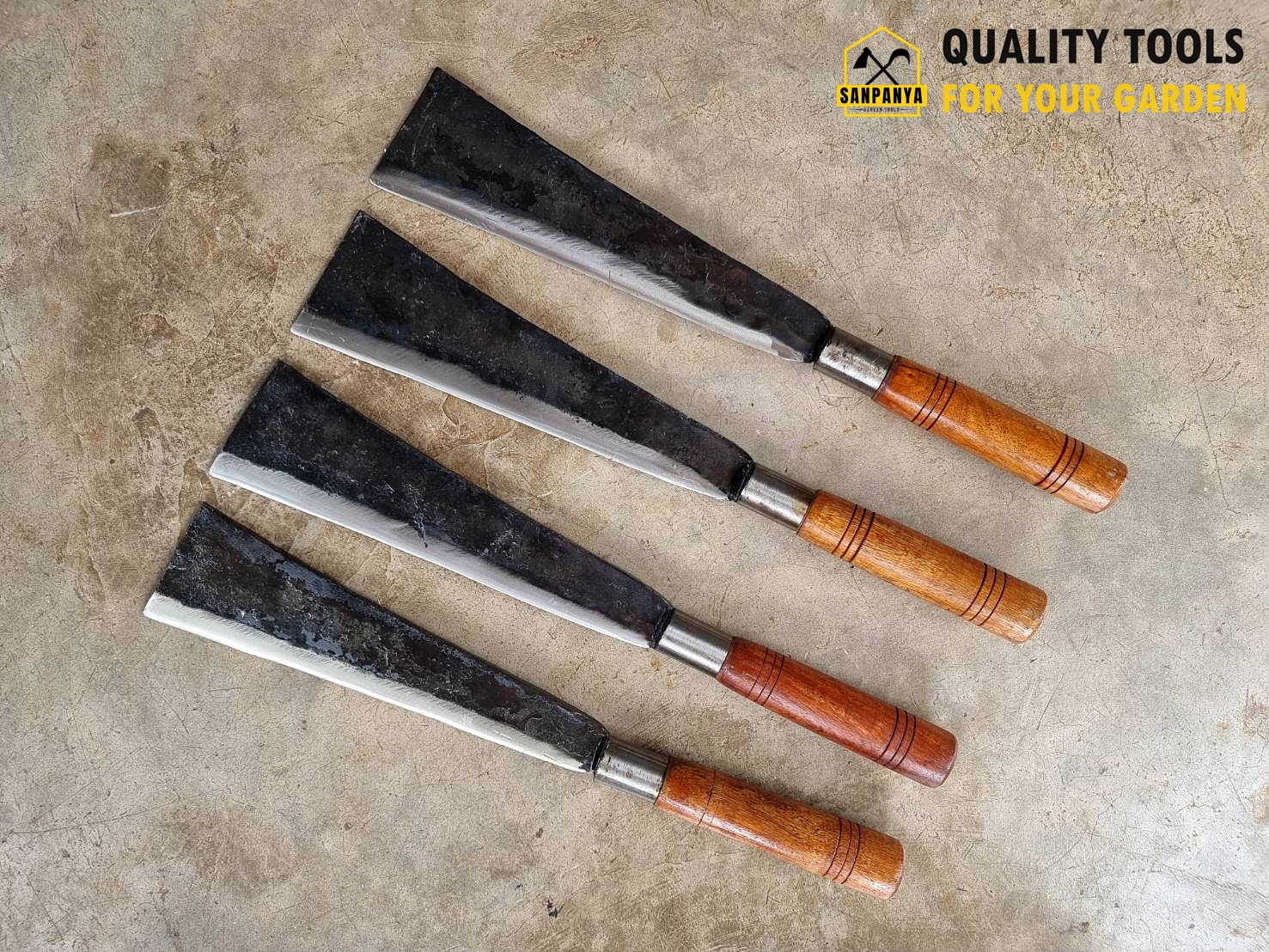 มีดโต้หัวตัด ด้ามไม้ เหล็กแหนบ