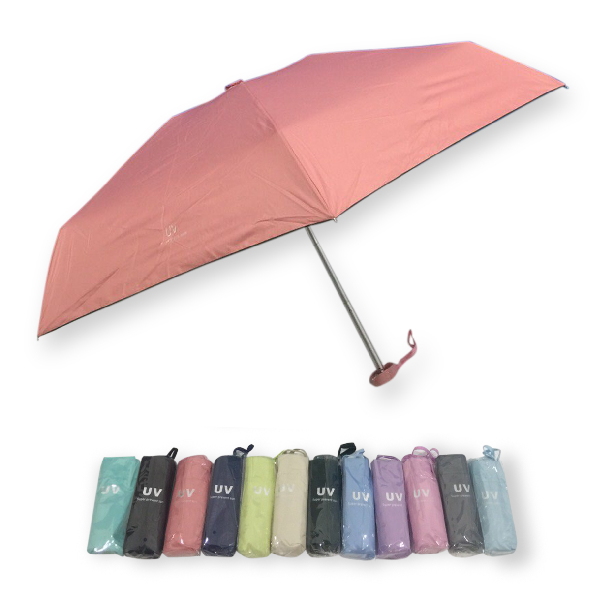 ร่มGBU5ตอนรหัส GM523ยูวีสีดำ นํ้าหนักเบา