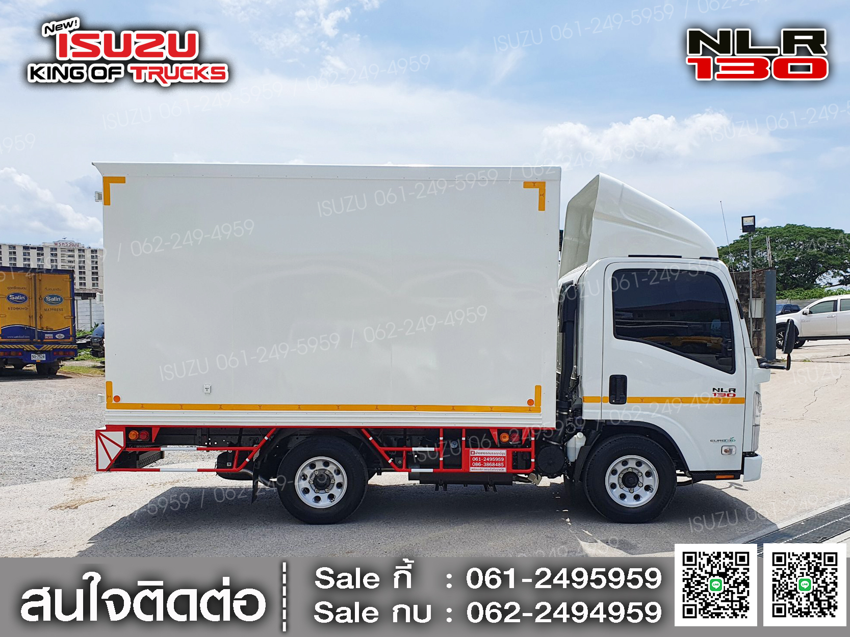 รถบรรทุกอีซูซุ 4 ล้อ ไม่ติดเวลา ISUZU NLR130 ตู้แห้ง3บาน EURO3