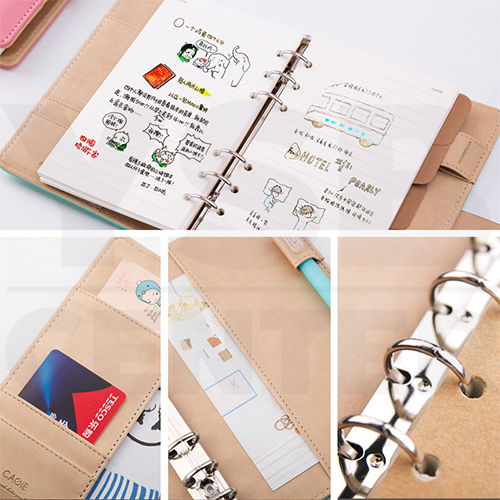 สมุดโน๊ต สมุดบันทึก ไดอารี่ สมุดเขียน A7 มีเส้น ลายแมวน่ารัก ปกหนัง PU พกพาง่าย