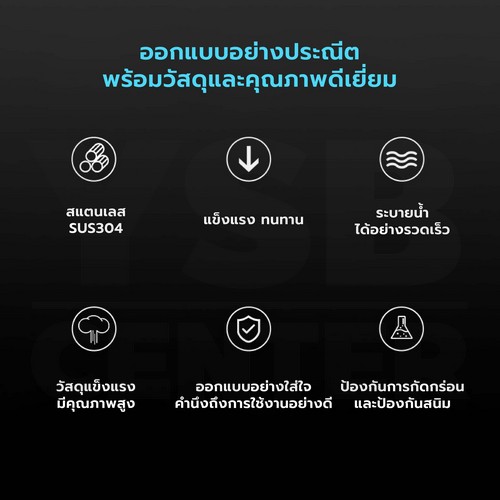 ตะแกรงระบายน้ำ นอกอาคาร กันขยะ กันเศษใบไม้ สแตนเลส 304 ( ลายเส้นหนากรวย) CM0129 - CM0132