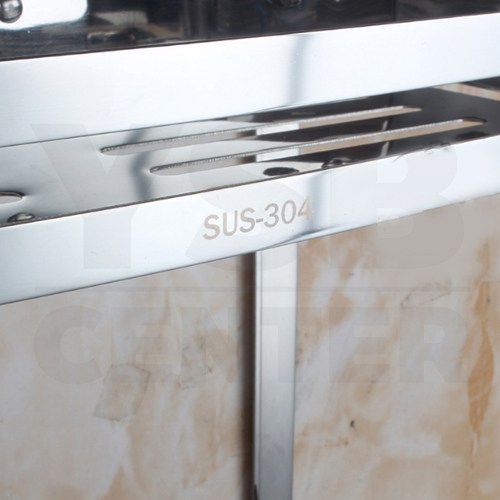 CASSA ชั้นวางของสแตนเลส304 อเนกประสงค์ในห้องน้ำ 2ชั้น สี่เหลี่ยม ติดผนัง รุ่น C1L028-SUS304-CS02