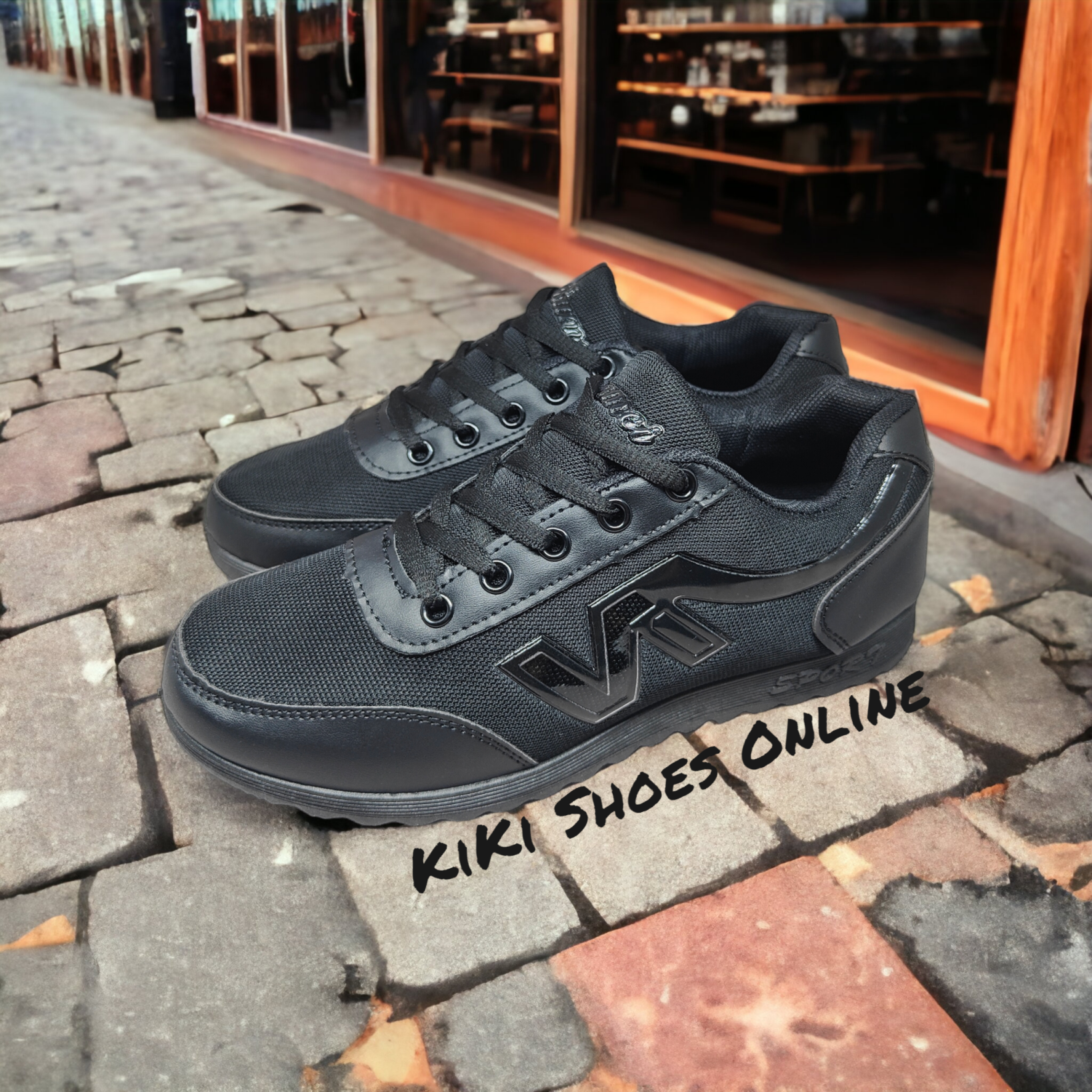 KiKi Shoes - รองเท้าผ้าใบ สีดำล้วน ผ้าใบผู้หญิง สวย สบาย ในทุกสถานการณ์ จะเที่ยวหรือทำงานก็ตอบโจทย์ Nข้าง รองเท้าแฟชั่นผู้หญิง