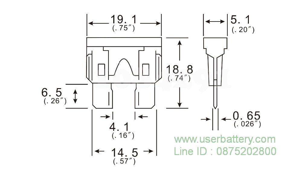 ฟิวส์สแตนดาส ฟิวส์เสียบ 30 แอมป์ Standard Type
