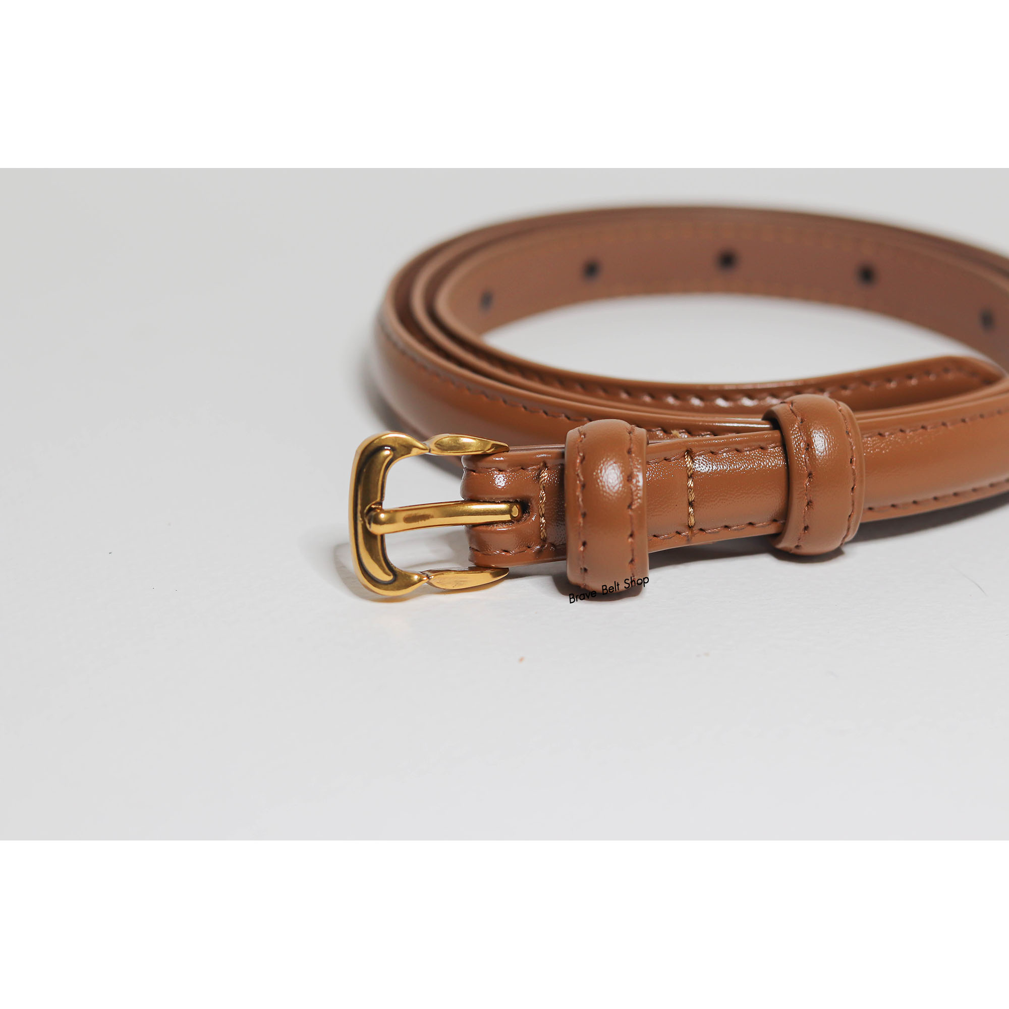 เข็มขัดผู้หญิงเส้นเล็ก สีน้ำตาลสวยมาก