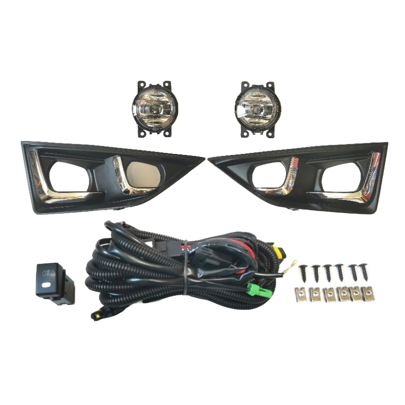 ไฟตัดหมอก/ไฟสปอร์ตไลท์ ISUZU D-MAX(ดีแม็ก) โฉมตัวเตี้ย ฝาครอบดำ+คิ้วชุบ ปี2020-2021 (ครบชุด) (ประกัน 6เดือน) (IZ1123E)